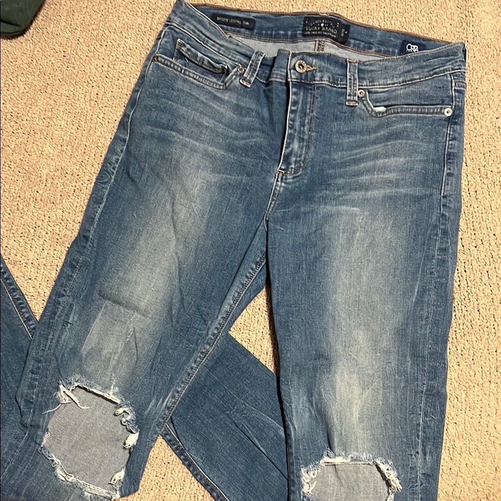 Lucky Brand Brook Legging Jean Distressed Blue Jeans